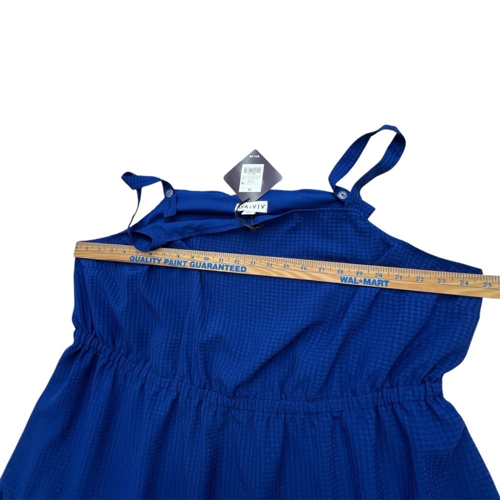 Ava & Viv Women’s Boho Tiered Maxi Dress - Size 2X Checked Coastal Beachy Chic - Picture 9 of 10